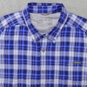 Eddie Bauer Shirt Mens XL Blue Long Sleeve Button Down Vented Hiking Mesh